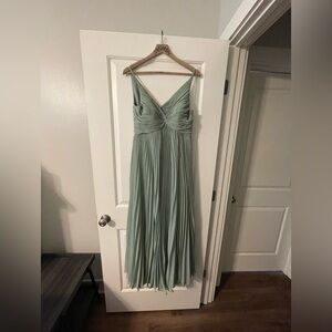 Sage Green Pleated Dress
